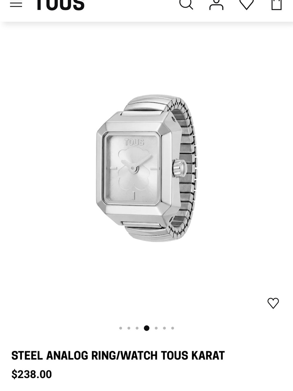 TOUS Silver Karat Steel Ring Watch - Picture 2 of 8